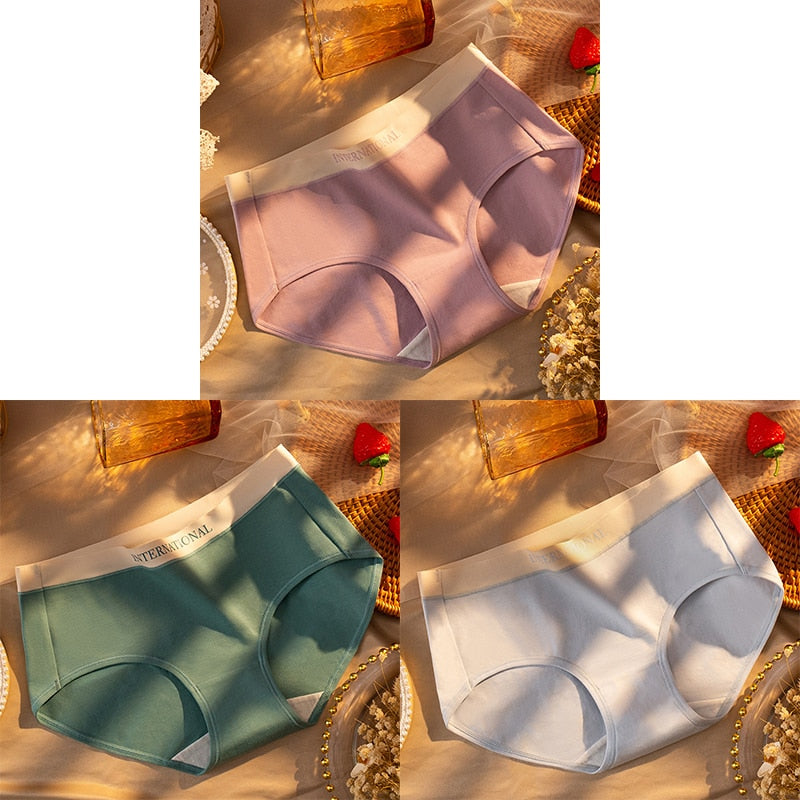 Women Cotton Panties Letter Large Size Briefs Antibacterial Underpants Female Lingerie Intimates Skin- Friendly Underwear