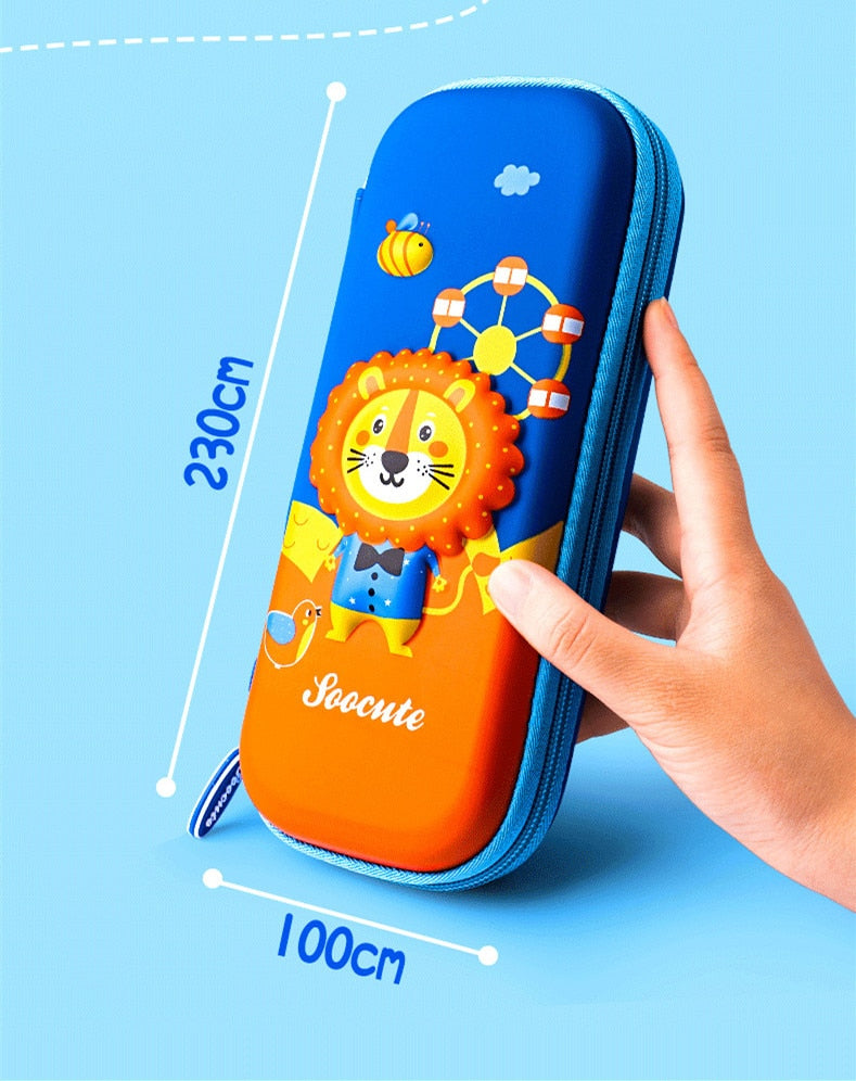 3D stereo animal pencil case plastic Stationery box School Pencil cases for girls pen case boy student pen box cute pen bag gift