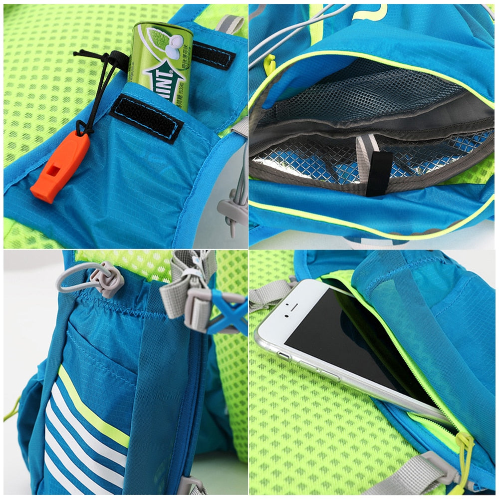 8L Running Hydration Vest Backpack Men Women Outdoor Sport Bags Trail Marathon Jogging Hiking Backpack option Water Bag Flask