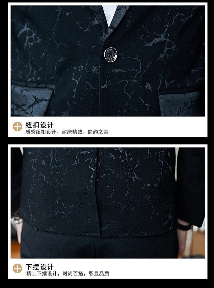 Luxury Party Prom Blazer Shinny Yarn Wine Red Blue Black Contrast Collar Dress Dinner Blazer Homme Slim Fit Suit Coat Jacket