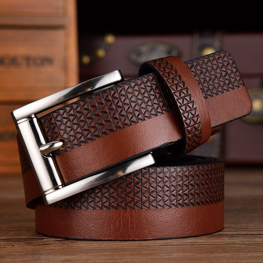 Fashion Men Leather Belt For Jeans Luxury Designer Belts Casual Strap Male Pin Buckle High Quality Brown Black Blue Color