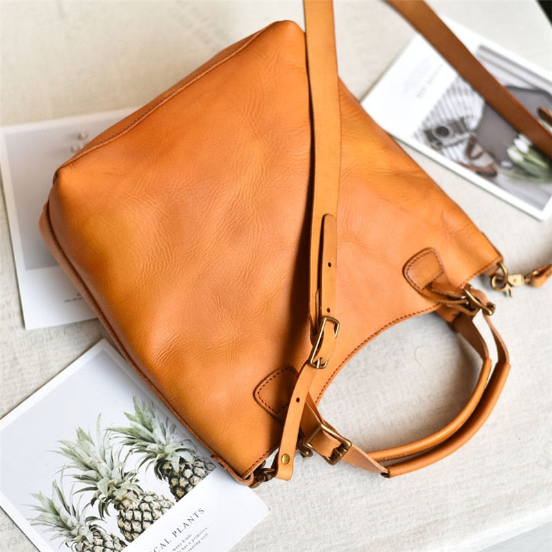 PNDME fashion genuine leather ladies handbag casual simple vintage high quality cowhide luxury women's shoulder messenger bags
