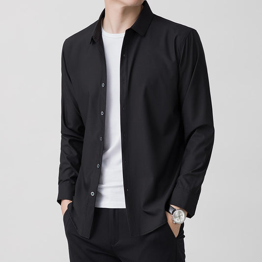 2021 New Autumn High Quality Solid Shirts for Men New Fashion Men Shirts Long Sleeve Slim Men's Shirts Men Brand Clothing