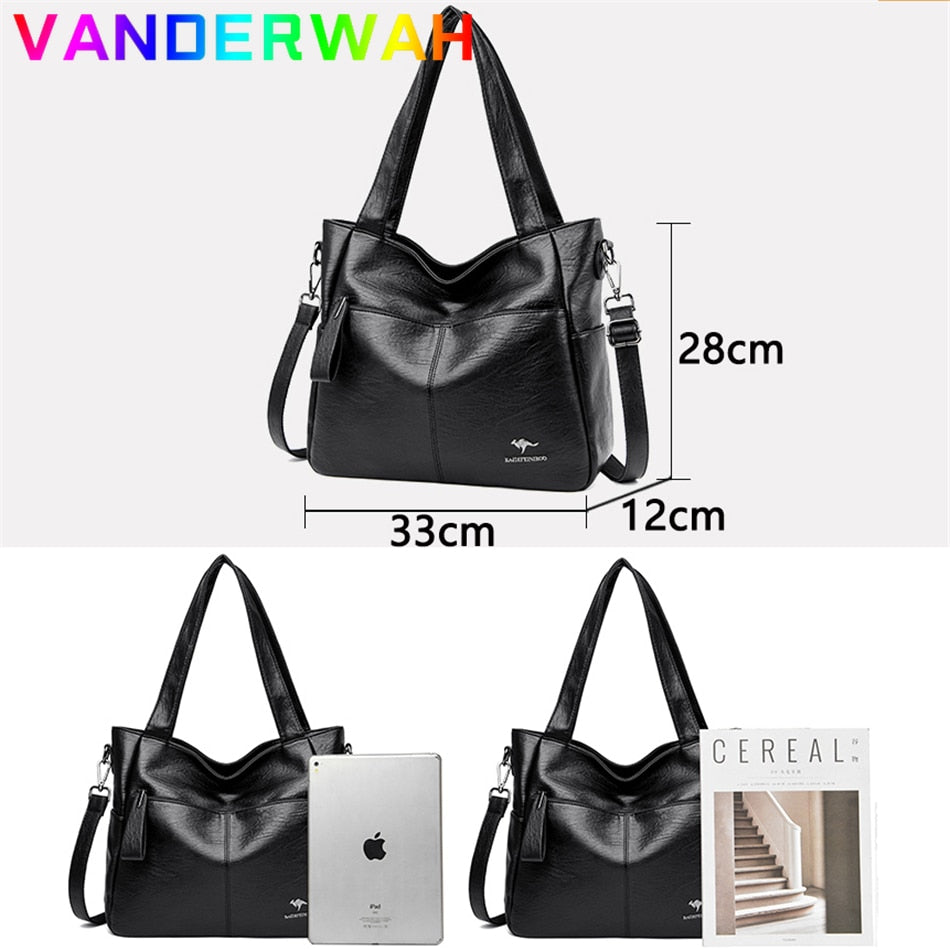 Quality Women's Leather Top Handle Bags Female Shoulder Sac Tote Shopper Bag Bolsa Feminina Luxury Designer Handbags for Woman