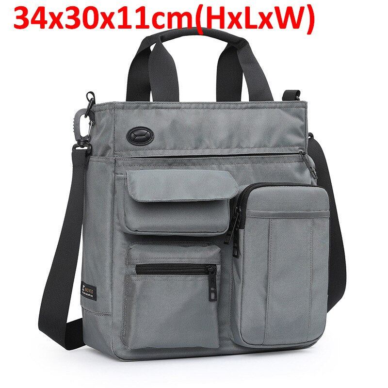 Business Men Canvas Handbag Casual Large Crossbody Shoulder Bag Vintage Tote Male Office Handbags Retro Brown Satchel Bags XA74C