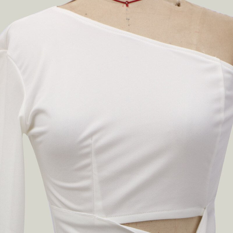 Fashion Jumpsuit Woman Long Sleeve Bodycon Tops&long Pants White Women Rompers Elegant Wide Leg Flared Pants Jumpsuit