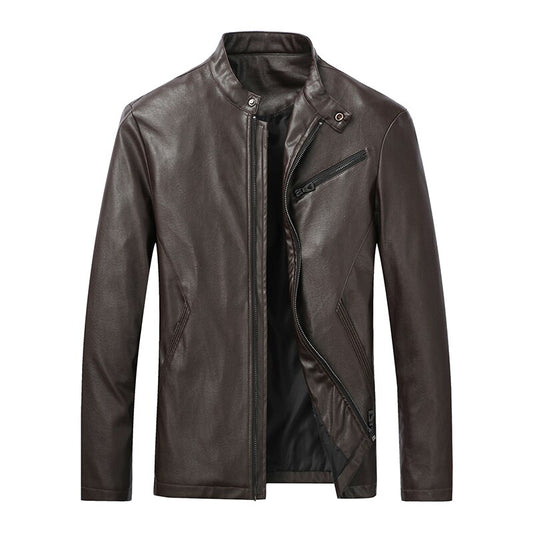 Men Jacket Leather 2020 News Motorcycle Men's Leather Lapel Versatile Personality Slimming Zipper Pocket Men's Wash Leather Coat