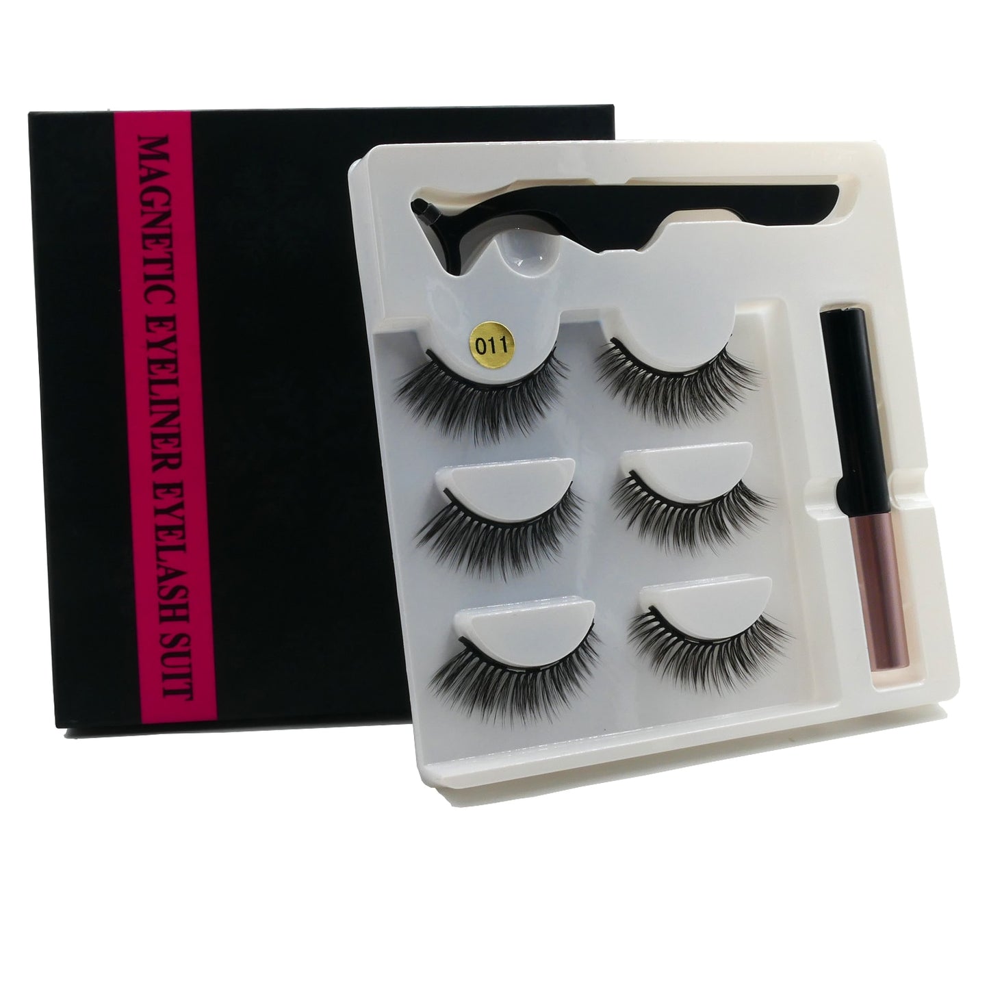Magnetic Eyelashes 3D Mink Eyelashes Makeup Magnetic Lashes Eyeliner Tweezers Set Natural False Lashes Short Faux Cils