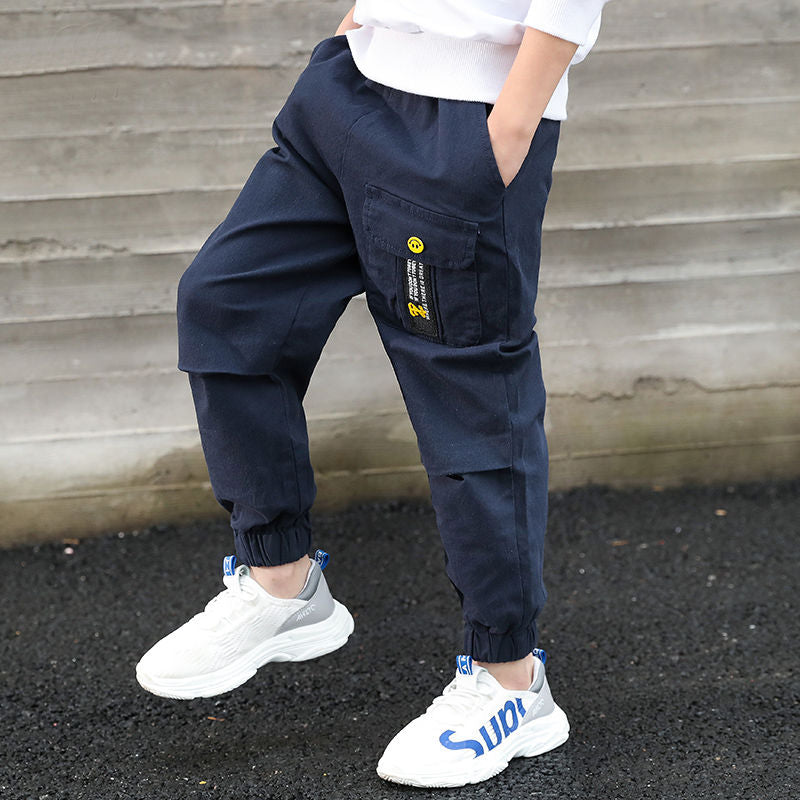 2021 Kid Sports Pants Big Boy Pants Spring Teenage Spring Toddler Casual Kids Trousers For Boys Clothes Elastic Waist Long Pants