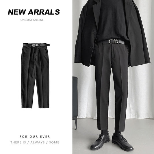Korean Style Suit Pants Men Slim Fashion Solid Color Business Society Dress Pants Men Straight Pants Men Soffice Formal Trousers