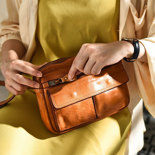 PNDME fashion luxury natural genuine leather ladies party messenger bag outdoor weekend daily real cowhide women's shoulder bag