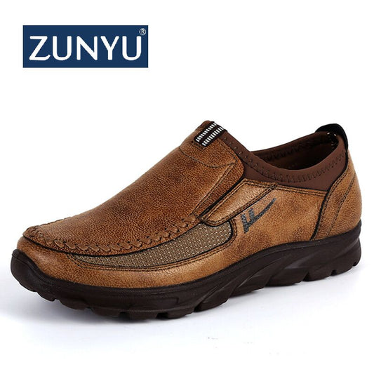 ZUNYU New Trademark Size 38-47 Upscale Men Casual Shoes Fashion Leather Shoes For Men Summer Men'S Flat Shoes Dropshipping