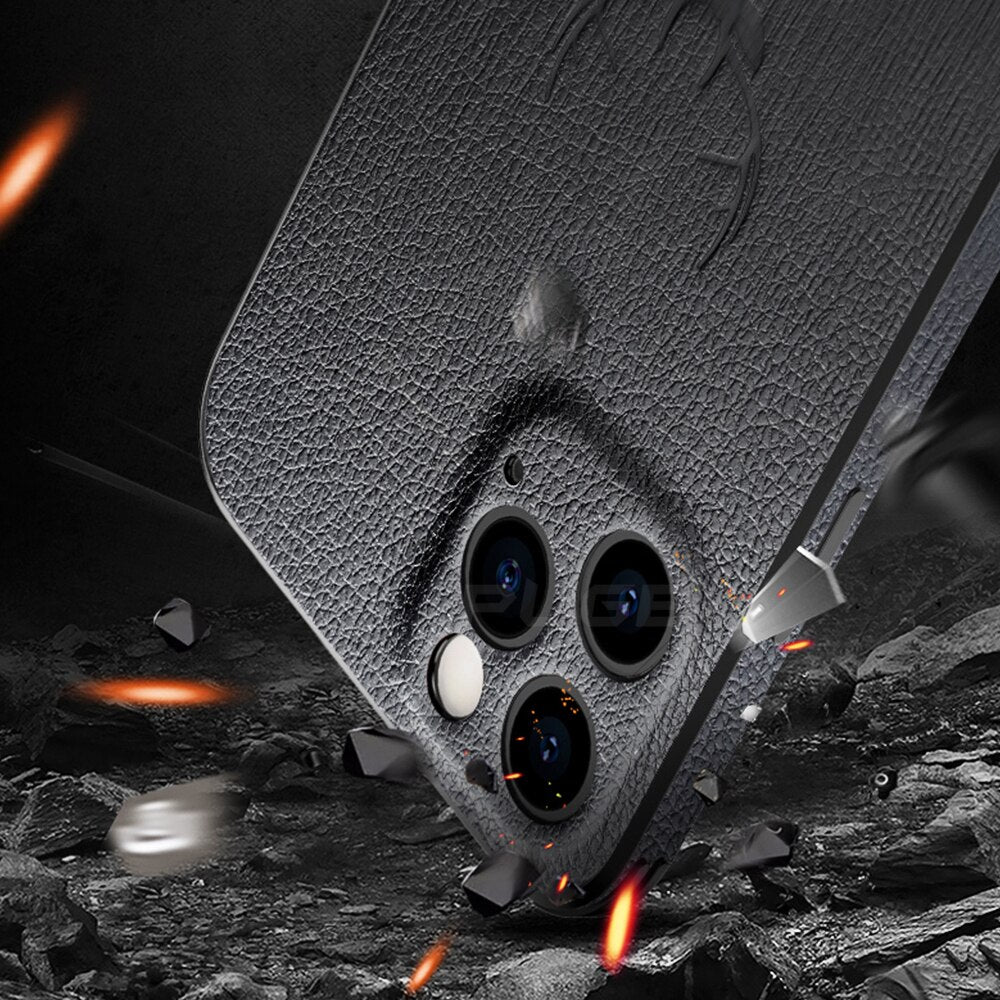 Luxury Leather Case For iPhone 14 11 12 13 Pro Max Mini 13pro 12pro X XR XS Full Camera Protective Deer Pattern Shockproof Cover