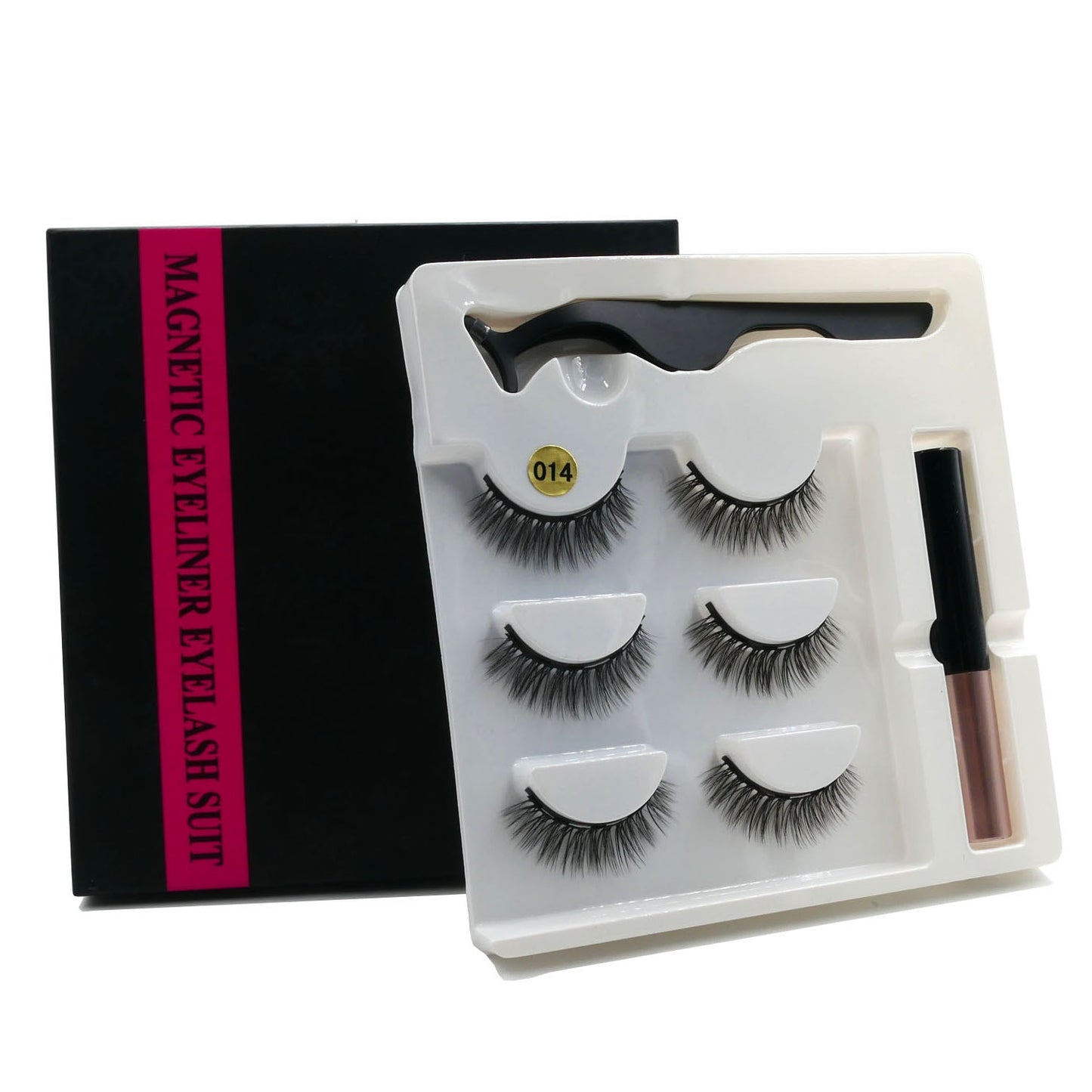 Magnetic Eyelashes 3D Mink Eyelashes Makeup Magnetic Lashes Eyeliner Tweezers Set Natural False Lashes Short Faux Cils