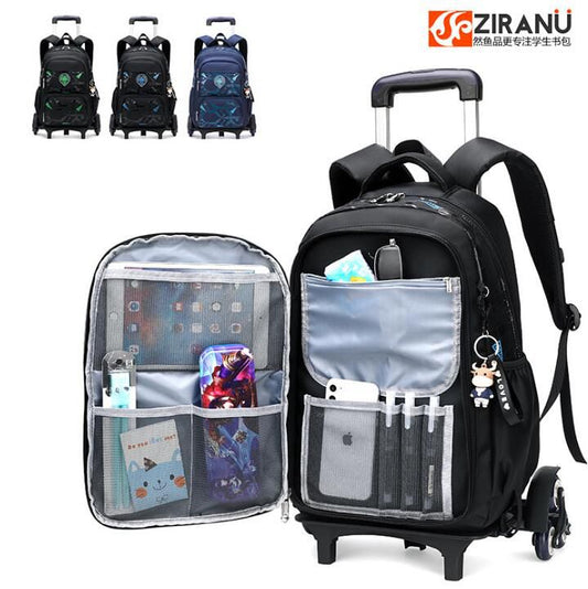 School backpack bag with wheels School Rolling Bags Student wheeled Backpacks for boys Children School Trolley Bag On wheels