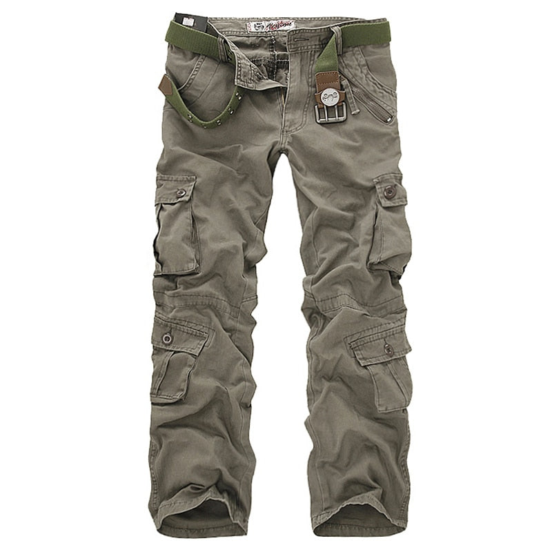 2023 High Quality Men's Cargo Pants Casual Loose Multi Pocket Military Pants Long Trousers for Men Camo Joggers Plus Size 28-40