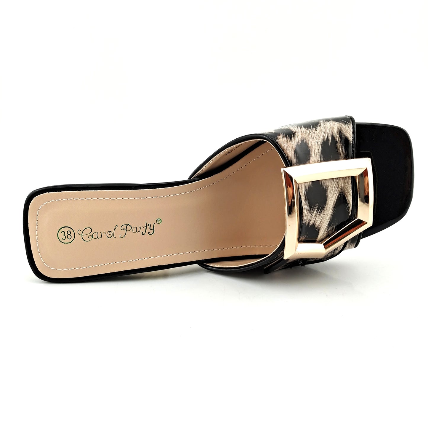 QSGFC Italian Design Leopard Spots Pattern Shoes Women and Bag Matching Set Patent Leather For Party Fashion Comfortable Middle