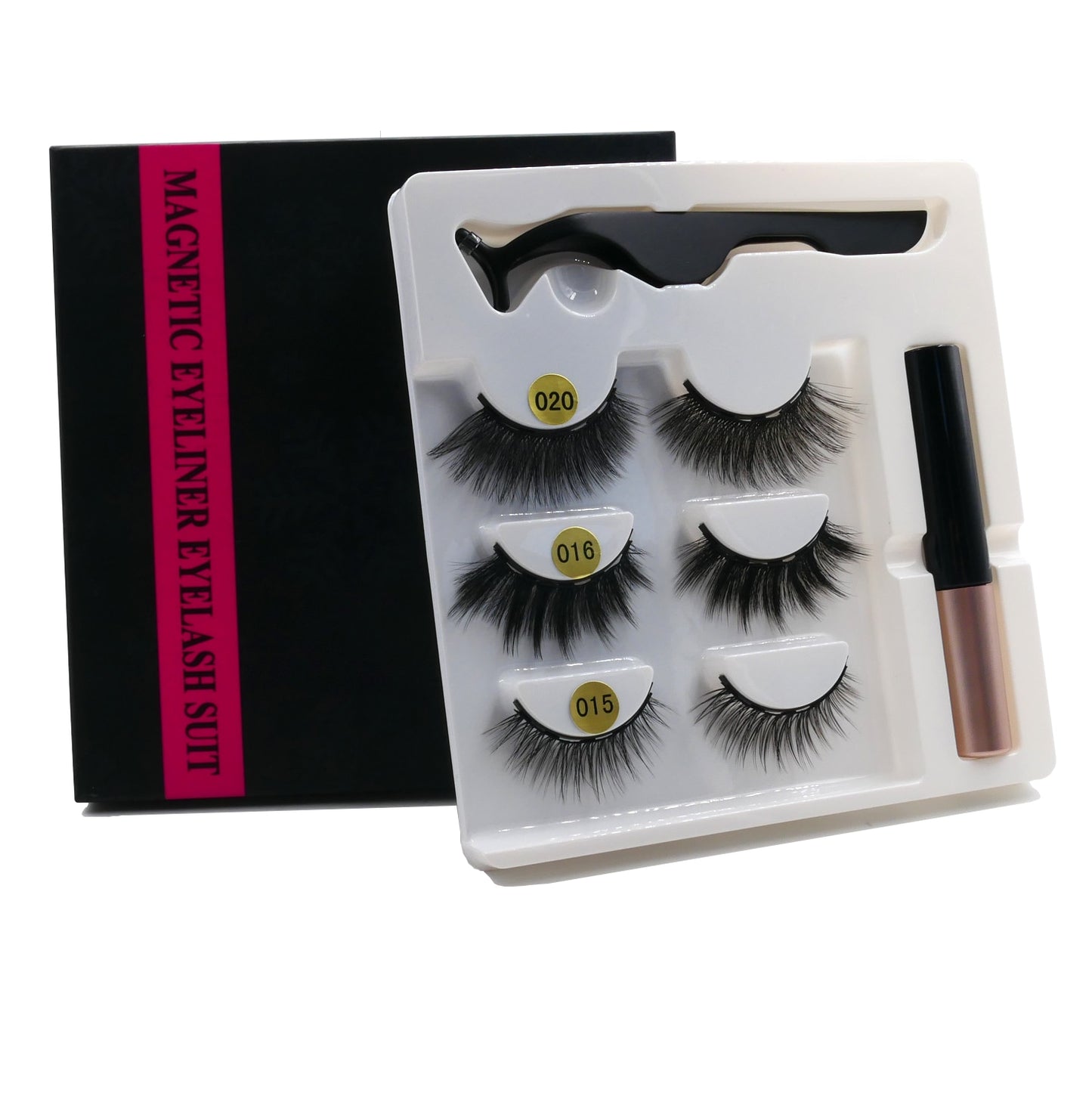 Magnetic Eyelashes 3D Mink Eyelashes Makeup Magnetic Lashes Eyeliner Tweezers Set Natural False Lashes Short Faux Cils