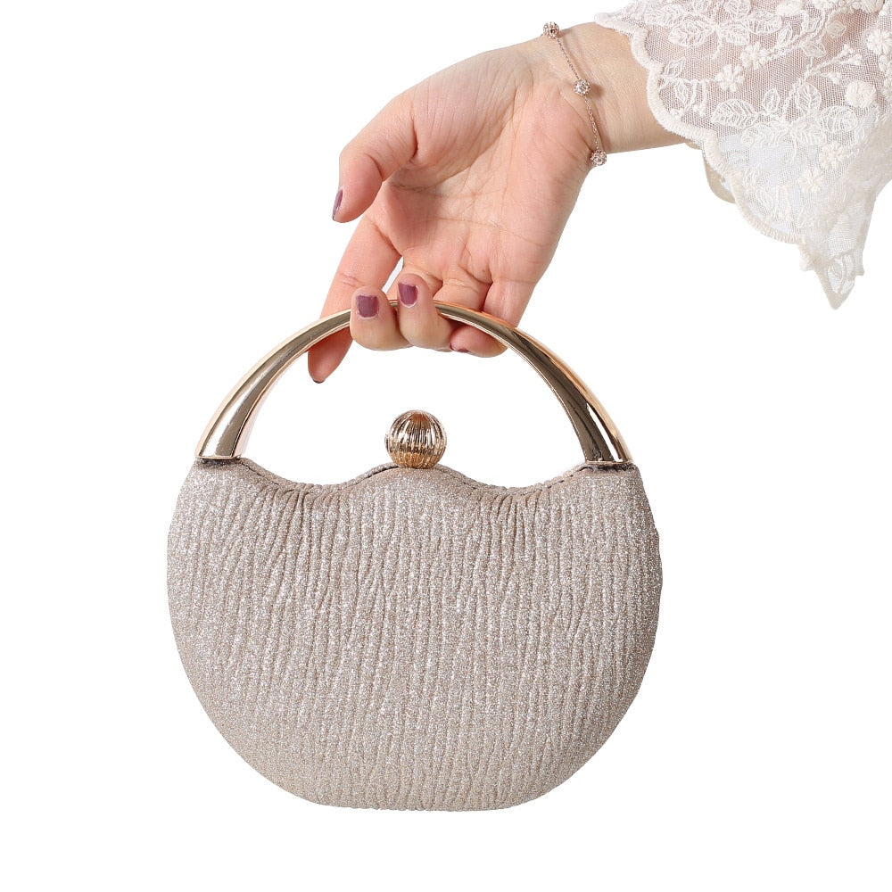 Luxury Designer Evening Bags For Women Purses And Handbags Fashion Dinner Wedding Party Bag Bead Silver Clutch Bag Monedero