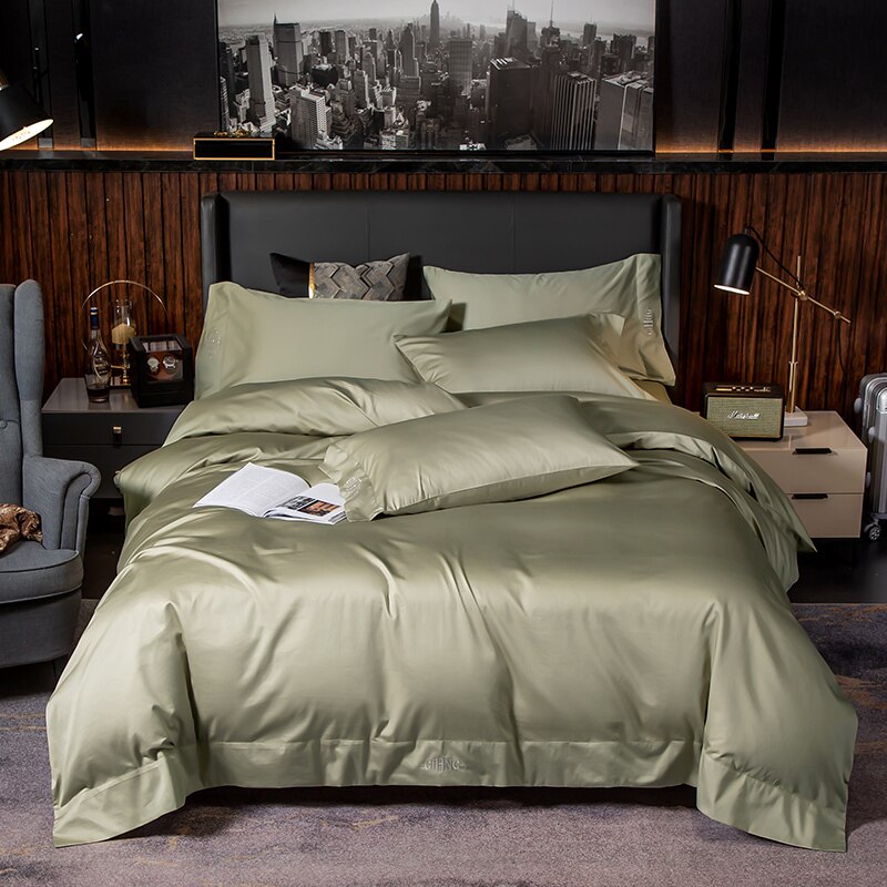 White Grey Hotel Quality Silky Soft Egyptian Cotton Bedding set Queen King Size 4/6Pcs(1 Duvet Cover 1Bed Sheet Pillow Shams)
