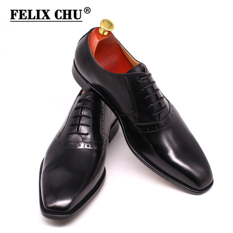 Size 47 Size 13 Handmade Men's Dress Shoes Genuine Leather Formal Oxfords Wedding Business Office Plain Toe Men Leather Shoes