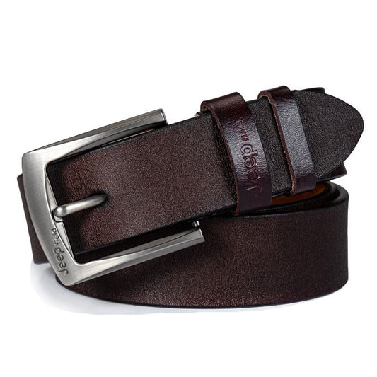 New Leather Men Business Pin Buckle Belt Head Layer Cowhide Casual Fashion Pants New Trend Luxury High Quality Men's Belt