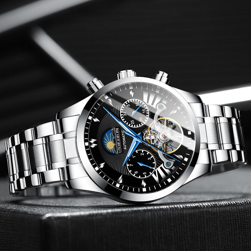 BELUSHI Men Watches New Luxury Automatic Watch Luminous Waterproof Stainless Steel Business Mechanical Wristwatch Relojes Hombre