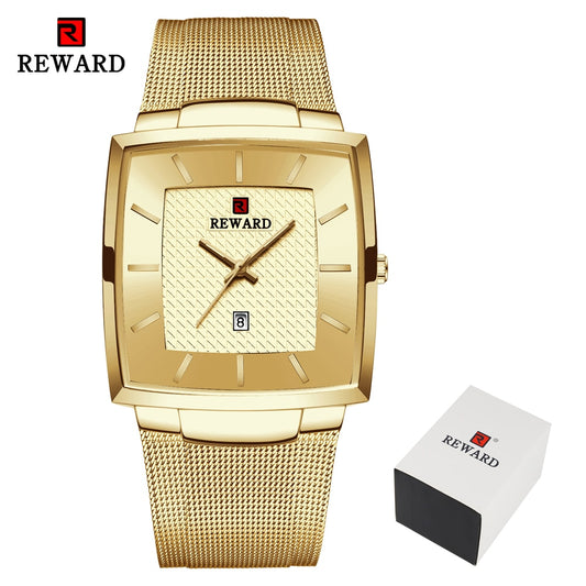 REWARD Fashion Blue Men's Watches 2022 New Top Luxury Brand Watch Men Business Waterproof Stainless Steel Quartz Wristwatch