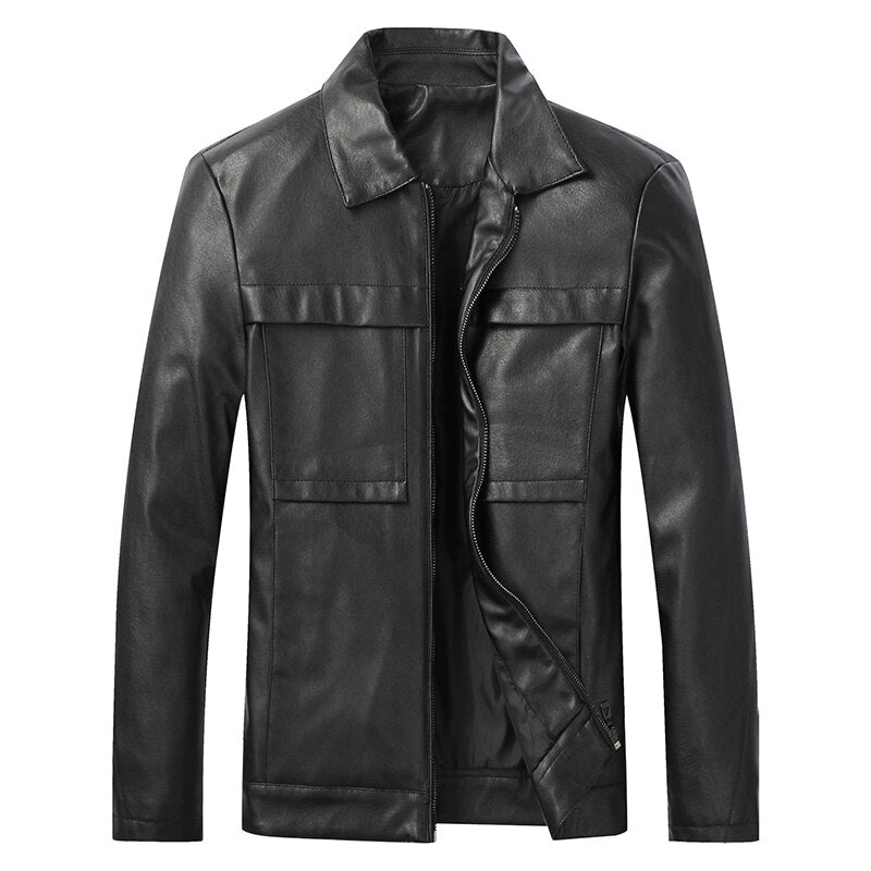 Men Jacket Leather 2020 News Motorcycle Men's Leather Lapel Versatile Personality Slimming Zipper Pocket Men's Wash Leather Coat