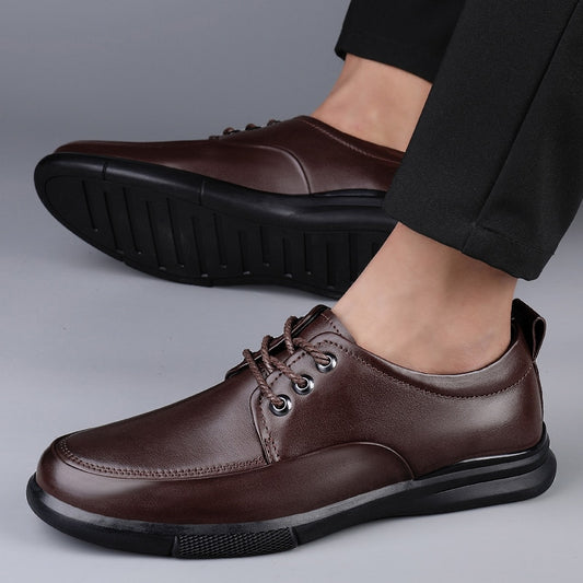 Men Casual Shoes Men Genuine Leather oxfords lace up Breathable Flats Shoes Luxury Brand Men Outdoor Walking Sneakers shoes men