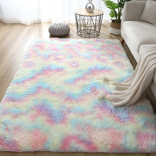 Pink Carpet For Girls Shaggy Children's Floor Soft Mat Living Room Decoration Teen Doormat Nordic Red Fluffy Large Size Rugs