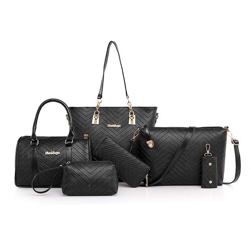 2021 New PU Leather Bag Fashion Shoulder Crossbody Bags for Women Handbags 6-piece Set Vintage Elegant Bolsa Feminina