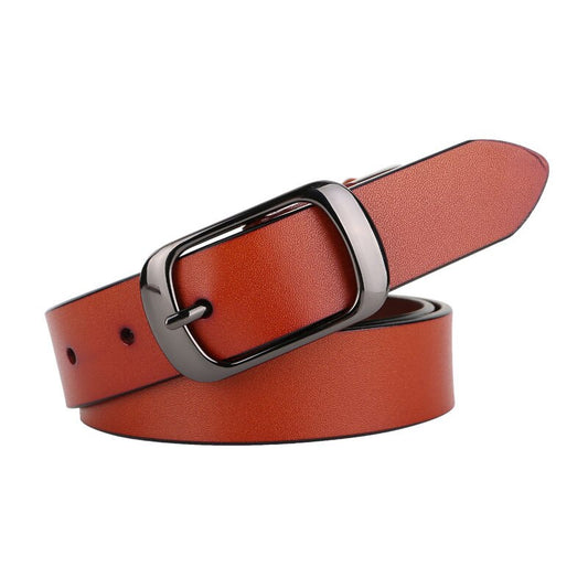 RAINIE SEAN White Belt Women Cowskin Genuine Leather Women Belt High Quality Brand Buckle Ladies Belts for Jeans 110cm