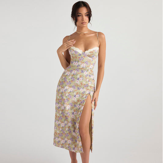 Instahot European and American-Style Lace Floral Dress
