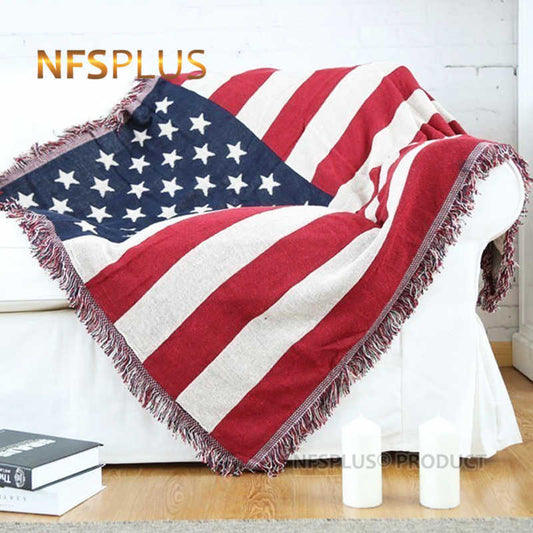Knitted Throw Blanket Sofa Quilt Luxury USA 130x180cm Bedspread Chair Couch Table Cover Carpet For Home Hotel Travel Camping