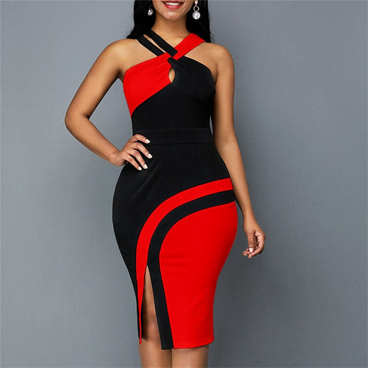 Nightclub Fashion Slit Bodycon Slip Dress Summer Sleeveless Vintage Sexy Y2K Dresses For Women 2022 High Waist Party Robe Female