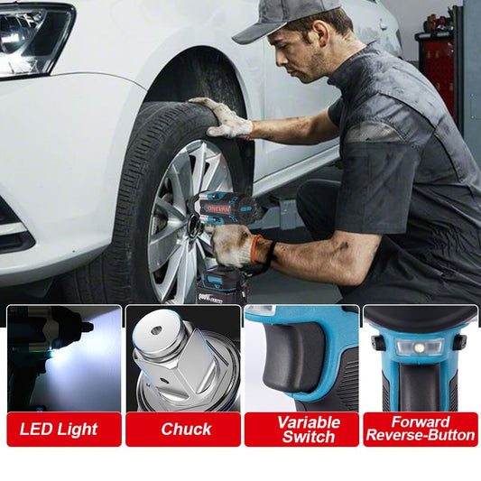 ONEVAN 1800N.M Torque Brushless Electric Wrench 1/2 Inch Cordless Impact Wrench DTW700 Power Tool For Makita 18V Battery