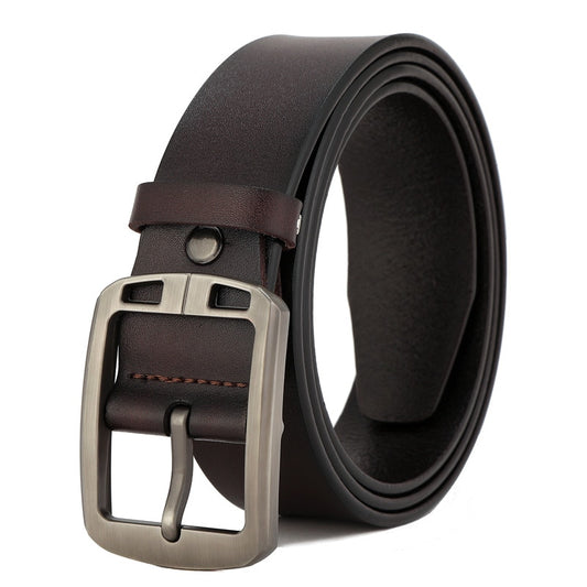 Men's Belt, Cowhide Leather, Luxury High Quality Pin Buckle Genuine Leather Vintage Fancy Jeans Designer High Quality