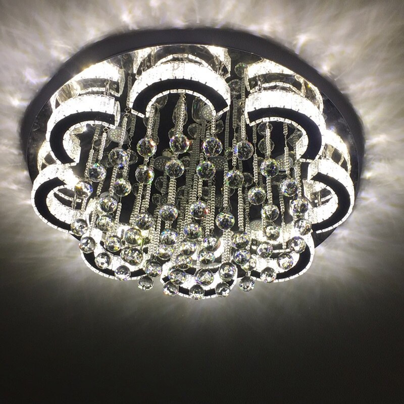 Modern crystal ceiling lights bedroom luxury silver ceiling light living room led Ceiling Lamps dining crystal Fixtures kitchen
