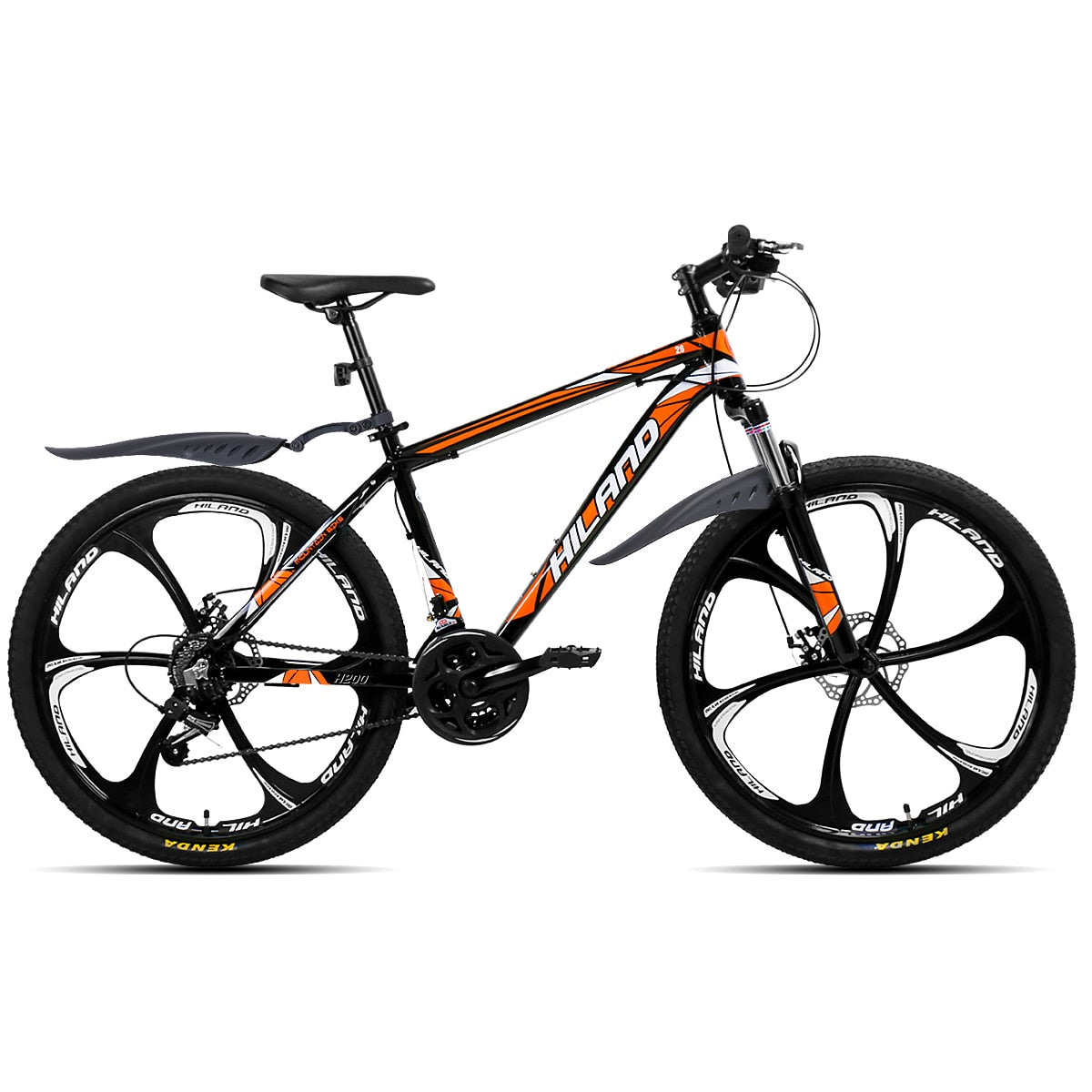 Hiland Mountain Bike 21 Speeds Drivetrain,Aluminum Frame 26 Inch Wheels Disc-Brake Spokes Men Women Men's MTB Bicycle