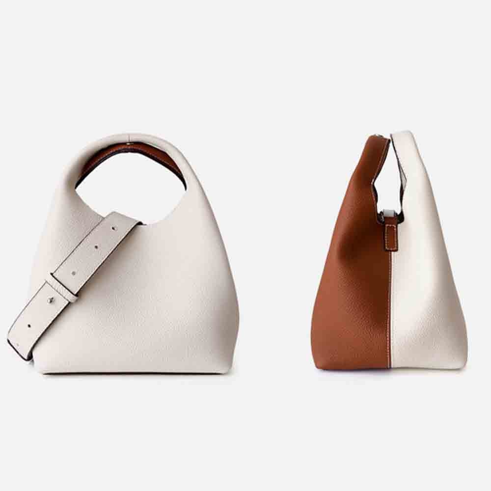 Motingsome Patchwork Style Women Bucket Bag Lychee Texture Cowhide Luxury Designer Bag High Grade Ladies Handbag 2022 New Winter