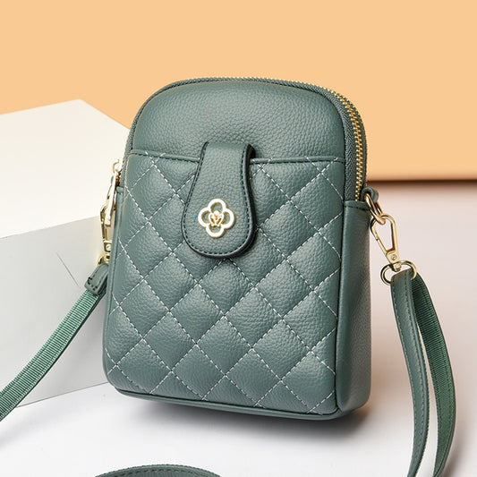 2023 New Summer Small One-Shoulder Messenger Bag PU Women's Round Mobile Phone Bag Messenger Bag Coin Purse Handbags