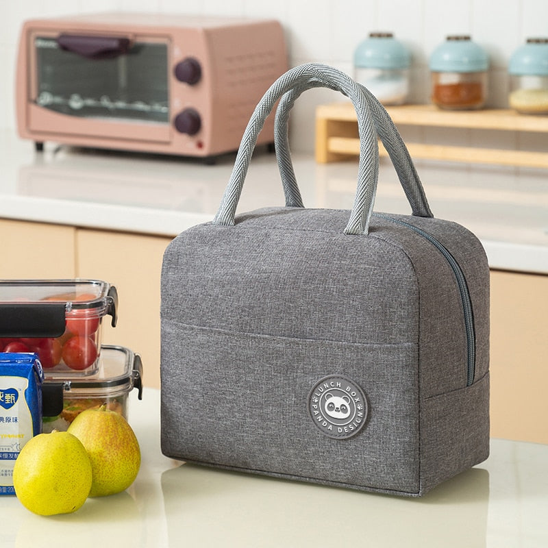 Portable Lunch Bags For Kids Handigs Thermel Insulatad Camvas Tite Pouch Scholl Bento Picnic Food Storege Conteiners Kitchen