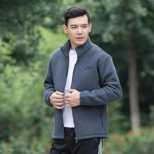 Autumn Men's Fleece Jacket Winter Thick Warm Outdoor Jacket for Men Stand Collar Fashion Casual Streetwear Coat Men Clothing
