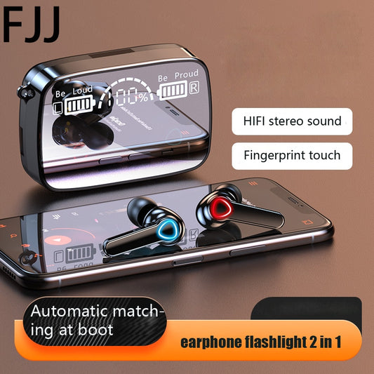 TWS Sports Wireless Headphones with Mic IPX5 Waterproof LED Display 9D Stereo Bluetooth 5.1 Earbuds Headsets for Phone