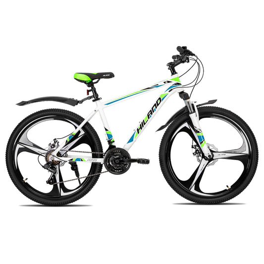 Hiland Mountain Bike 21 Speeds Drivetrain,Aluminum Frame 26 Inch Wheels Disc-Brake Spokes Men Women Men's MTB Bicycle