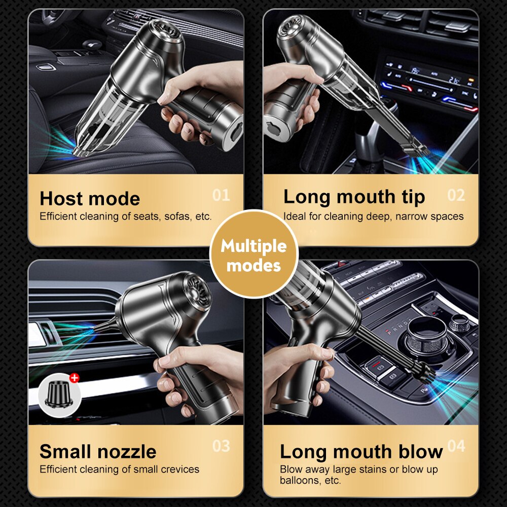 95000Pa Car Wireless Vacuum Cleaner Wet Dry Vacuum Cleaner Cordless Handheld Auto Vacuum Home & Car Dual Use Mini Vacuum Cleaner