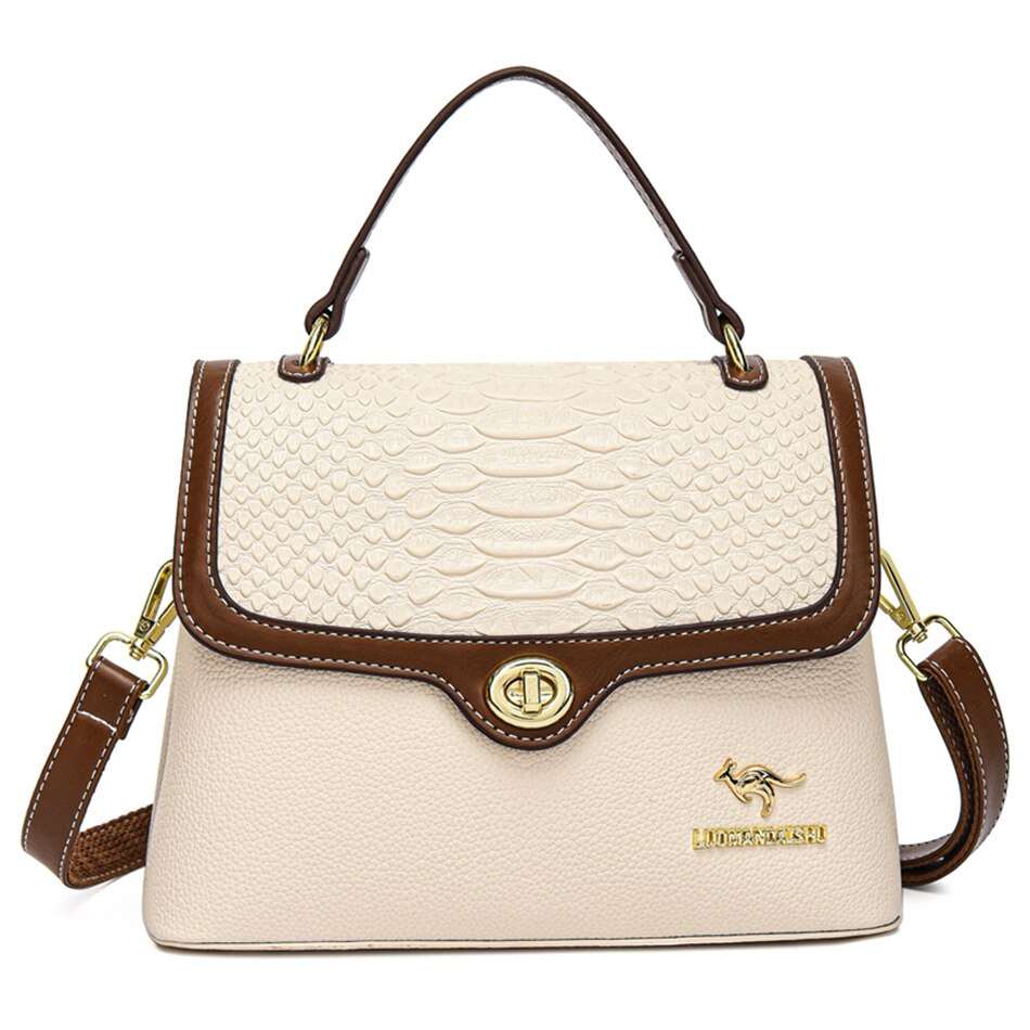 Elegant Women's Handbags High Quality Leather Totes Bag Female Top-Handle Sac Crossbody Shoulder Bag Hand Bag Bolsa 2 Layers
