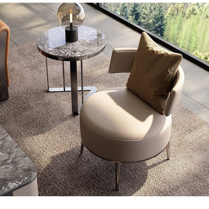 Lazy Sofa Living Room Chair Office Art Design Ergonomic Lounge Chair Nordic Occasional Balcony Chaise Design Dining Chairs