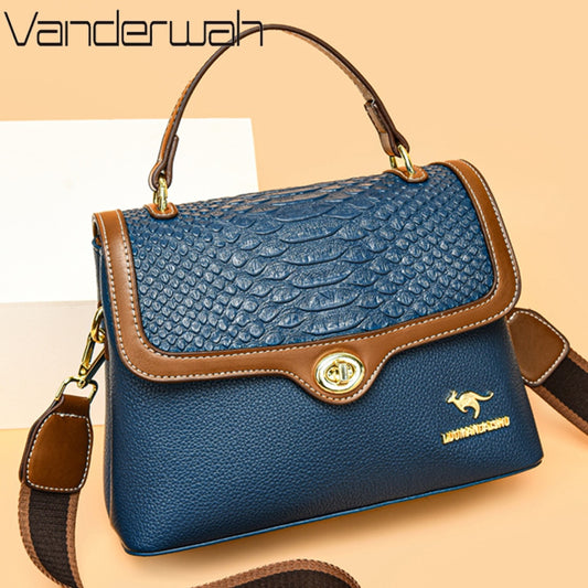 Elegant Women's Handbags High Quality Leather Totes Bag Female Top-Handle Sac Crossbody Shoulder Bag Hand Bag Bolsa 2 Layers